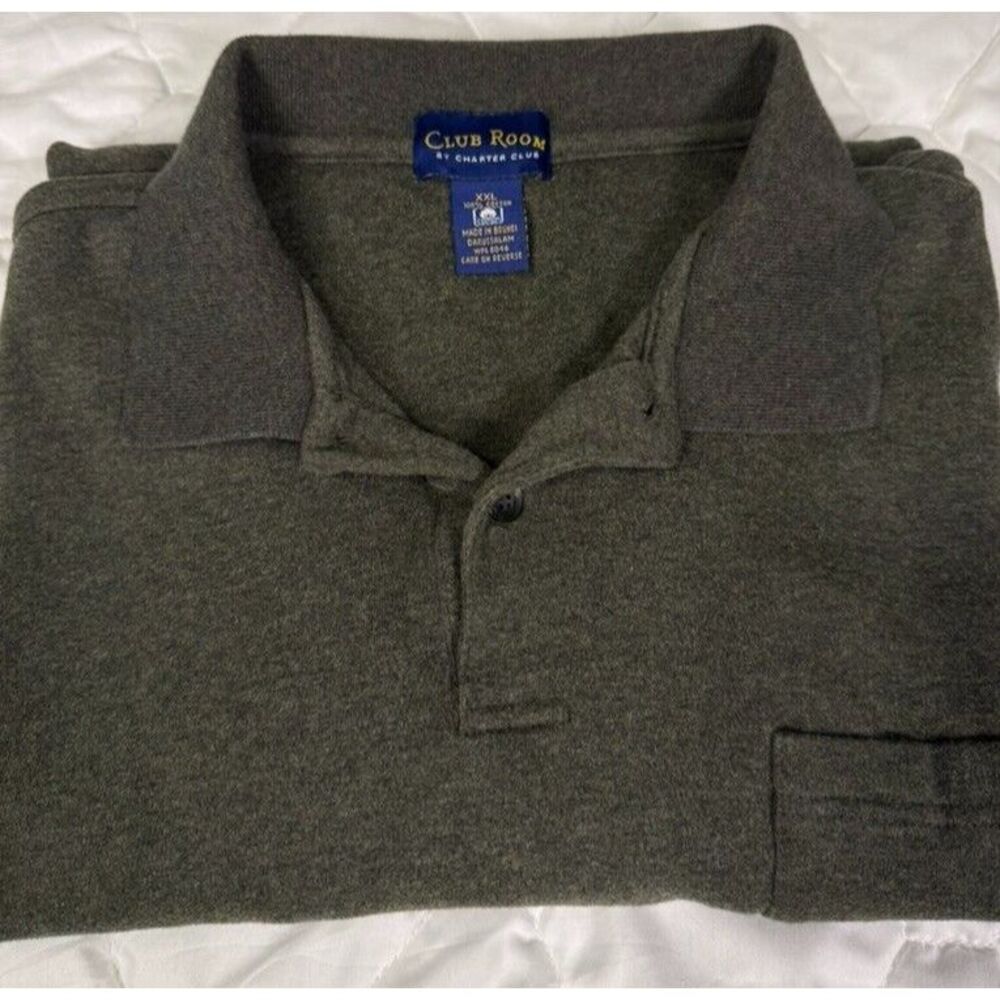 Club Room by Charter Club XXL Mens 1/4 Button Front Green Long Sleeve Knit‎